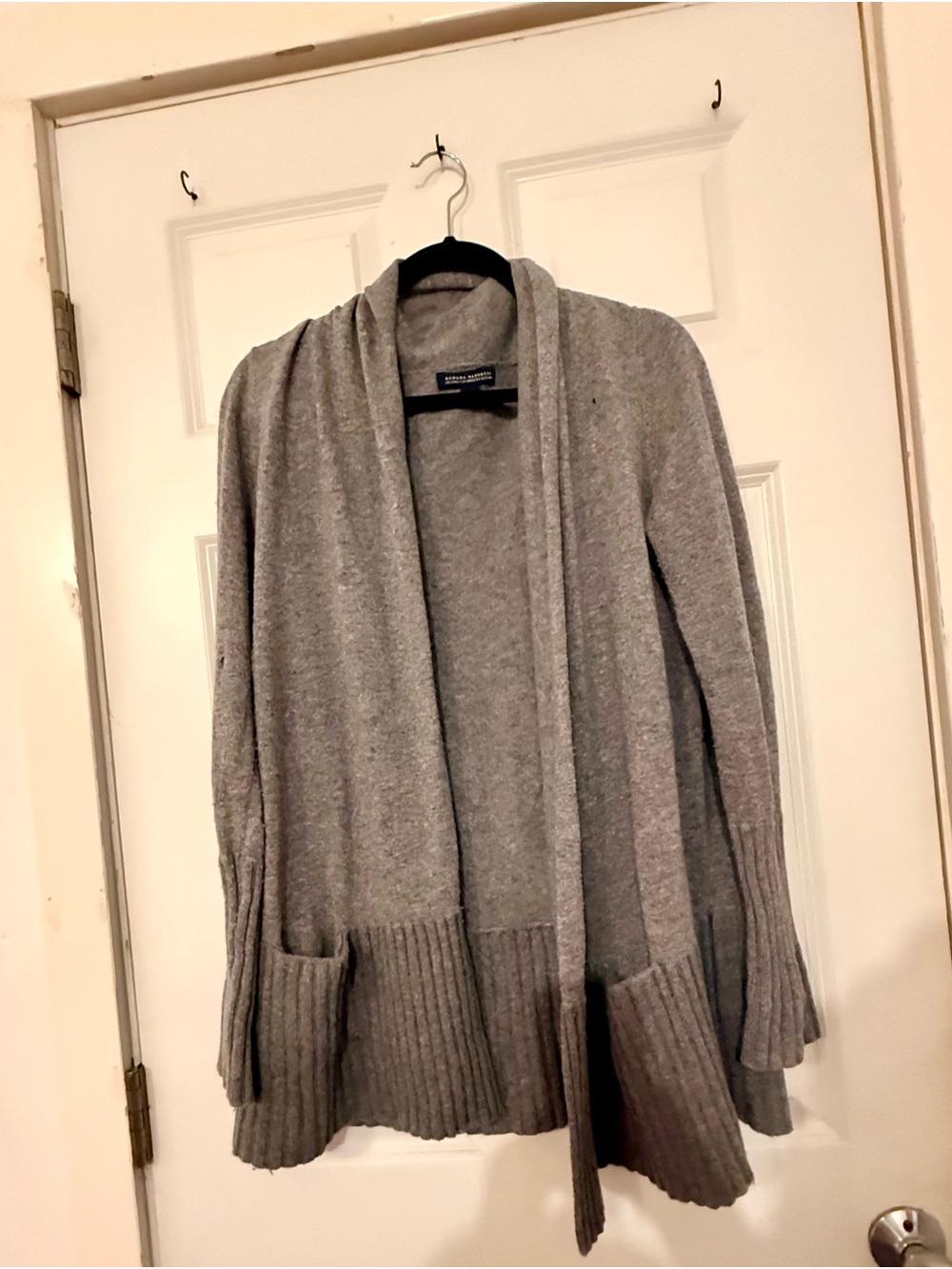 Banana Republic Gray Open-Front Rib-Hem Sweater Cardigan (see description)